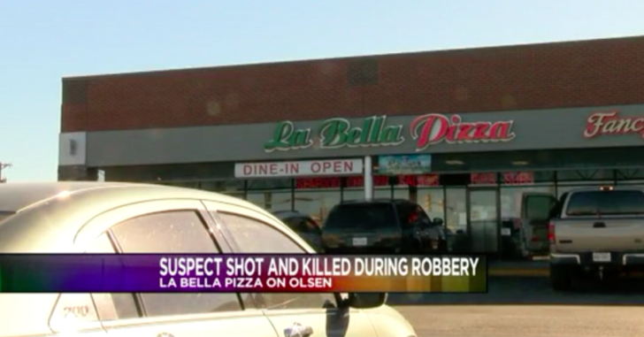La Bella Pizza on Olsen was working Tuesday to pass inspections and re-open a week after a would-be robber was shot and killed there by an armed employee, according to a statement from the restaurant released through Facebook.