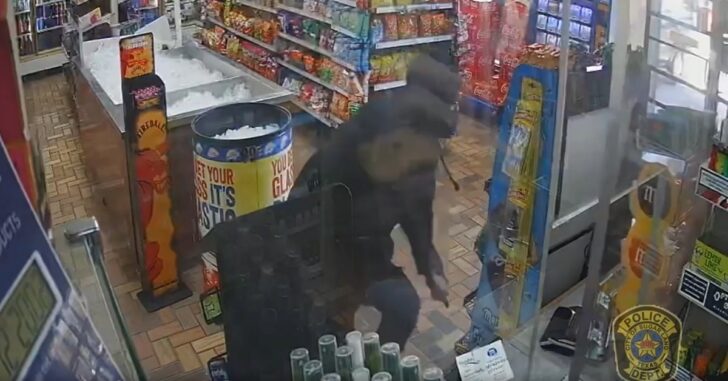 [WATCH] Armed Robber Fires Round In Gas Station, Run Off By Clerk