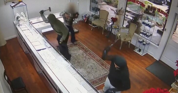 Smash And Grab Robbers Run Away Screaming After Jewelry Store Owner Opens Fire